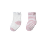 Cozychic Lite® Baby Heart Sock Set, Pink Peonie/Pearl