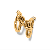 Interlok Single Knot Hoop Earrings, Gold