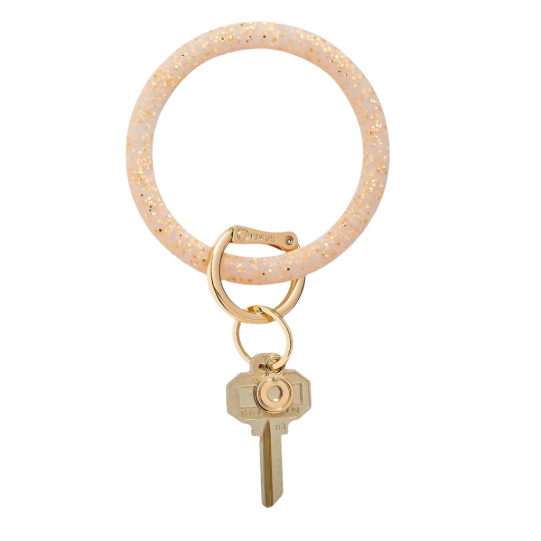 Silicone Big O® Key Ring, Gold Rush Confetti