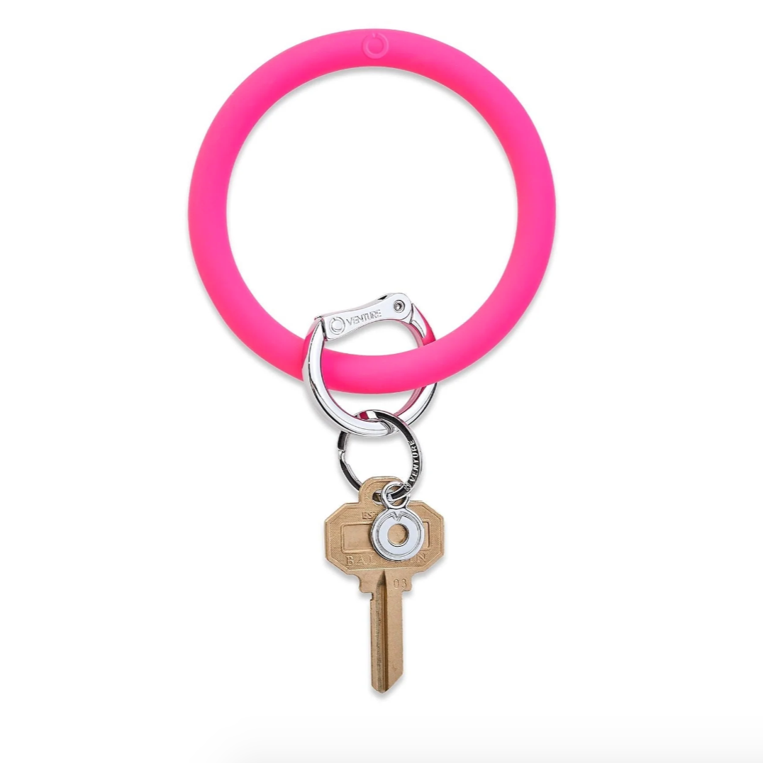 Silicone Big O® Key Ring, Tickled Pink