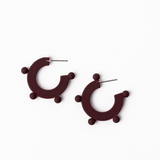 Astrid Maroon Dotted Hoop Earrings