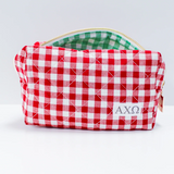Sorority Gingham Quilted Makeup Bag