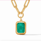 Cheval Paperclip Statement Necklace, Iridescent Emerald Green