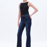 High Rise Flare Jeans, Dark Wash