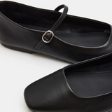 Maple Ballet Flat, Black Leather