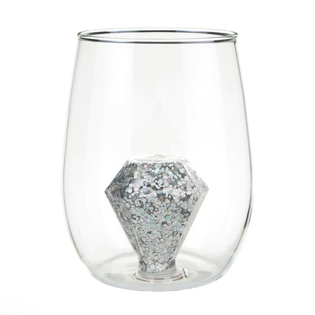 Glitter Diamond Stemless Wine Glass