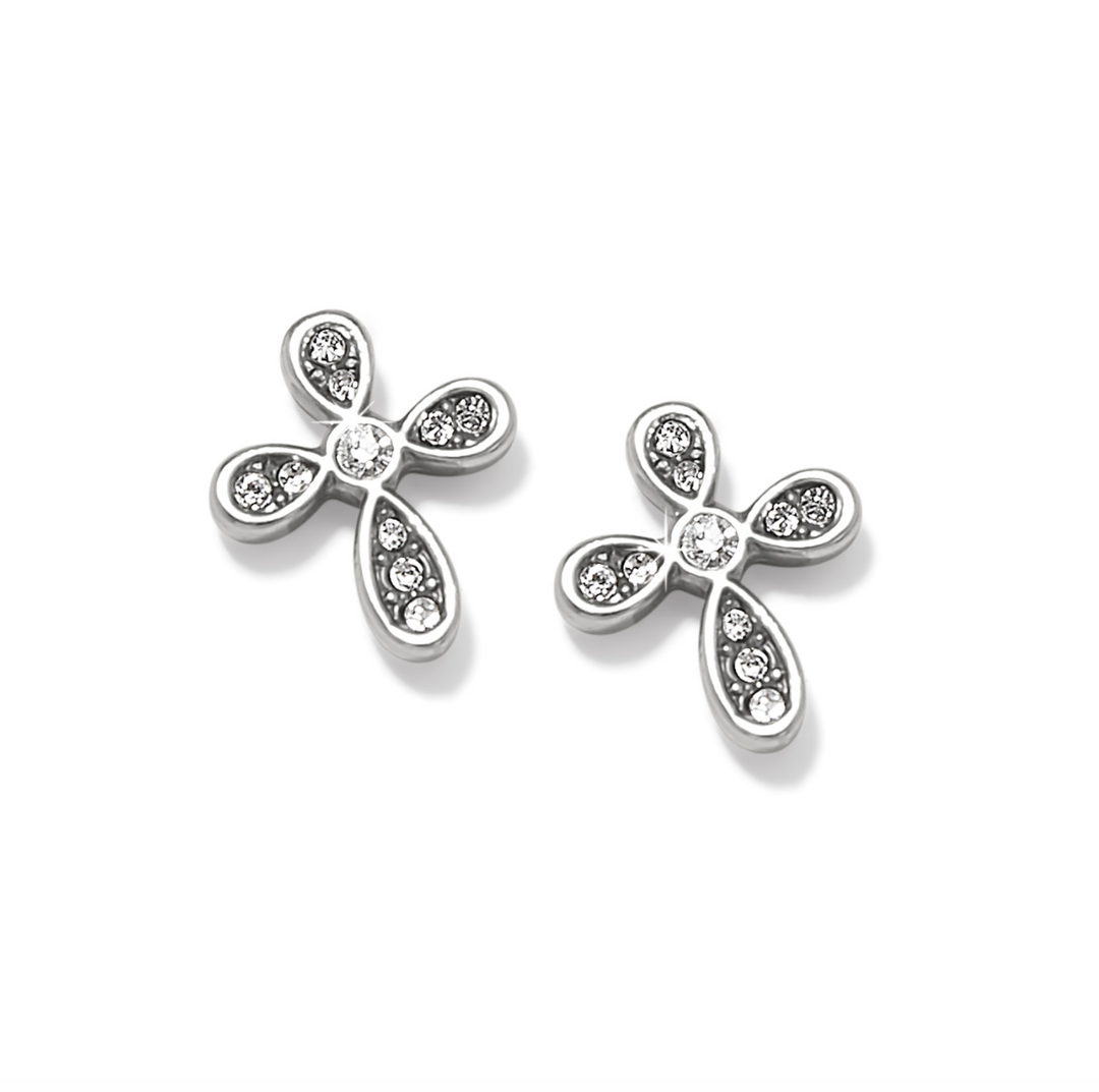 Enchanting Cross Silver Post Earrings
