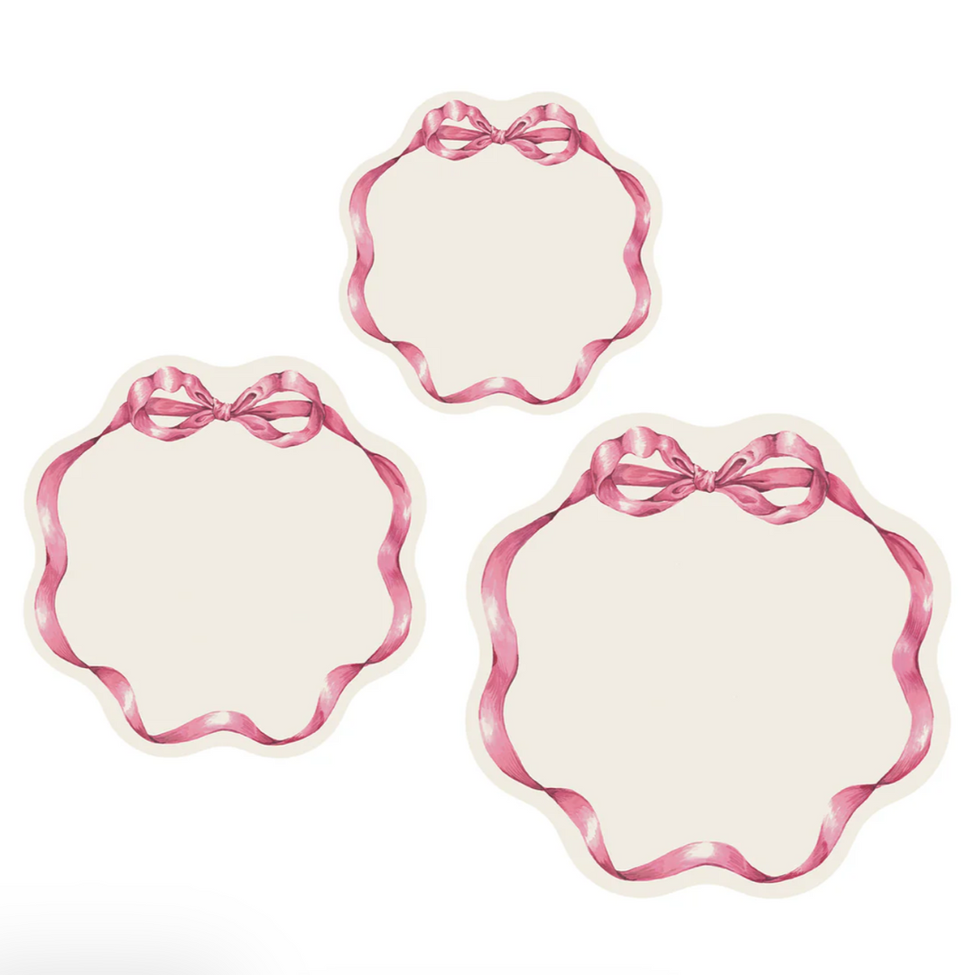 Pink Bow Serving Papers (Pack of 12)