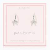 Beautiful Bow Charm Hoops, Silver