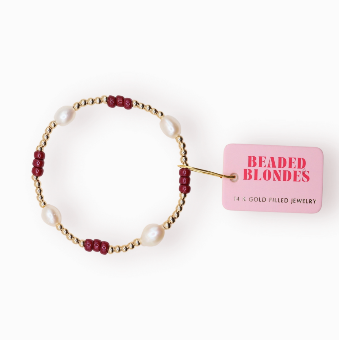 Maroon Pearl Poppi Bracelet