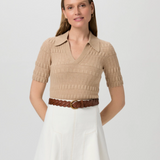 Adaline Mini Skirt, Contrast Ecru