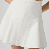 Adaline Mini Skirt, Contrast Ecru