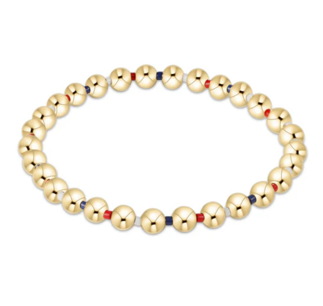Hope Grateful 5mm Bead Bracelet, Firecracker