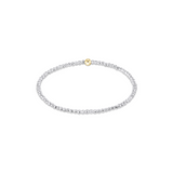 Bright Silver Faceted Hematite 2mm Bead Bracelet