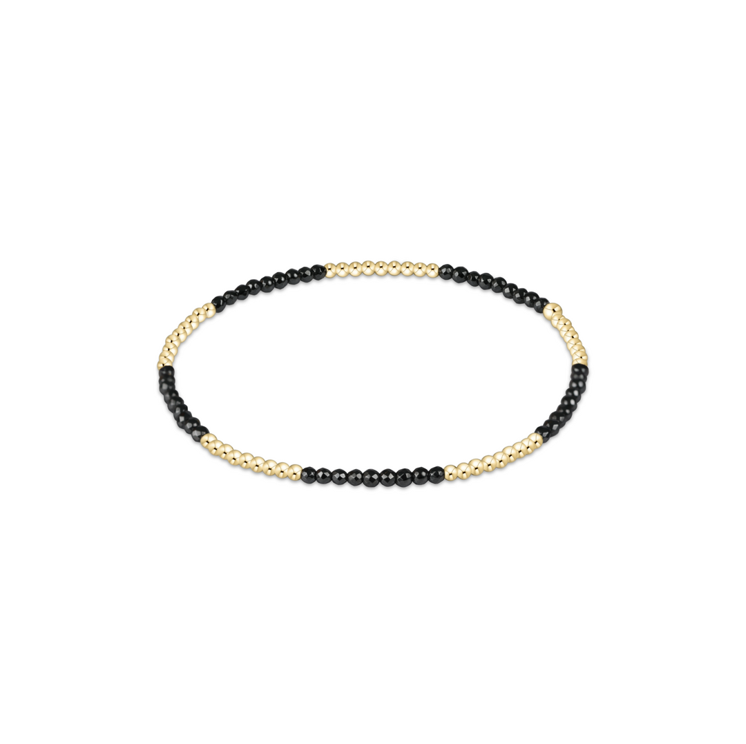 Blissful Pattern 2mm Bead Bracelet, Faceted Hematite