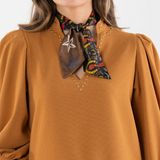 Hand-Stitched Silk Scarfette, Lone Star