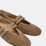 Lydia Ballet Flat, Taupe Suede