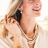 Berry Drop Stud Earrings, Pearl