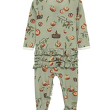 Organic Cotton Ruffle Footed Romper, Apple Orchard