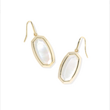 Dani Bezel Pendant Necklace, Gold/Ivory Mother of Pearl