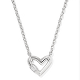 Emery Heart Pendant Necklace, Silver