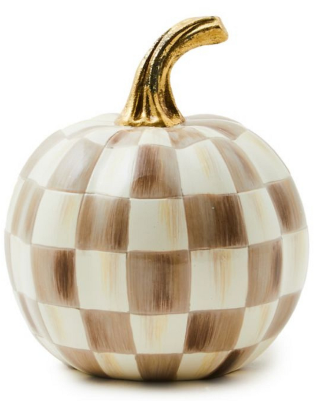 Mocha Check Mini Pumpkin
