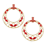Enchanted Statement Earrings, Red