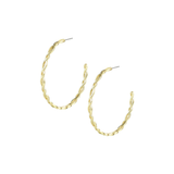 Large Bloom Hoop Earrings, Gold