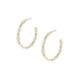Bloom Hoop Earrings, White Enamel