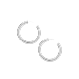 Just Dance Hoop Earrings, Silver