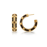 Gaia Cage Hoop Earrings, Ebony