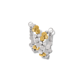 Pebble Edge Small Hoop Earrings, Silver/Gold