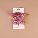 Step It Up Shoelaces, Burgundy Gingham