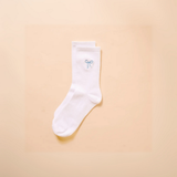 Embroidered Bow Crew Socks, Blue
