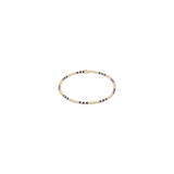 Hope Joy Pattern 2mm Bead Bracelet, Blue Metallic