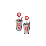 Rhinestone Diet Coke Can Earrings
