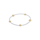 Signature Cross Small Sterling Mixed Metal Pattern 2mm Bead Bracelet - Gold