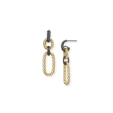 Legacy Link Statement Earrings, Gold/Black