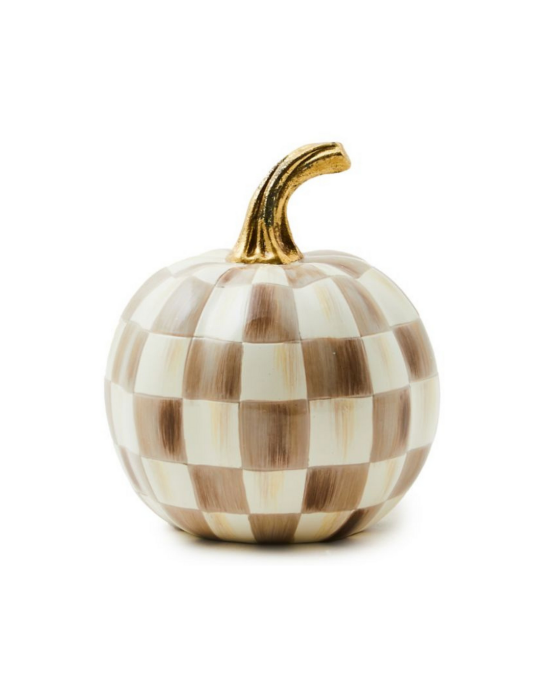 Mocha Check Mini Pumpkin