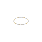 Classic Mixed Metals Purpose Pattern 4mm Bead Bracelet, Pearl