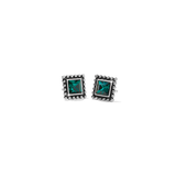 Sparkle Square Mini Post Earrings, Green