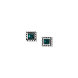 Sparkle Square Mini Post Earrings, Green
