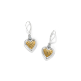 Mosaic Heart Two Tone Leverback Earrings