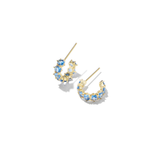 Cailin Crystal Huggie Earrings, Blue Violet Crystal