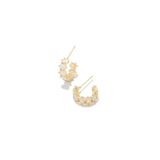 Cailin Crystal Huggie Earrings, White Iridescent Crystal