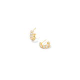 Cailin Crystal Huggie Earrings, White Crystal