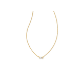 Juliette Gold Pendant Necklace, White Crystal