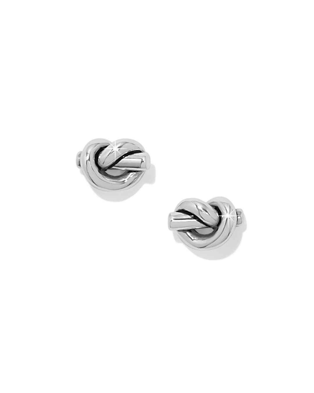 Interlok Single Knot Mini Earrings, Silver