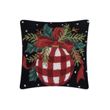 Red Gingham Ball Hook Pillow
