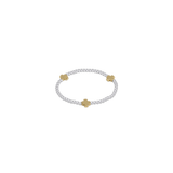 Signature Cross Sterling Mixed Metal Pattern 3mm Bead Bracelet, Gold